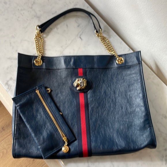 Gucci AUTHENTIC Rajah Large Leather Tote Bag with detachable mini bag - Picture 1 of 17